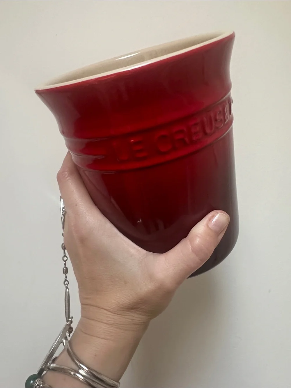 Le Creuset Red Glazed Stoneware 6 in Crock